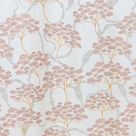 🧡🧡🧡 Tranquil Peach Floral Shower Curtain 🧡🧡🧡 - Picture 2 of 8